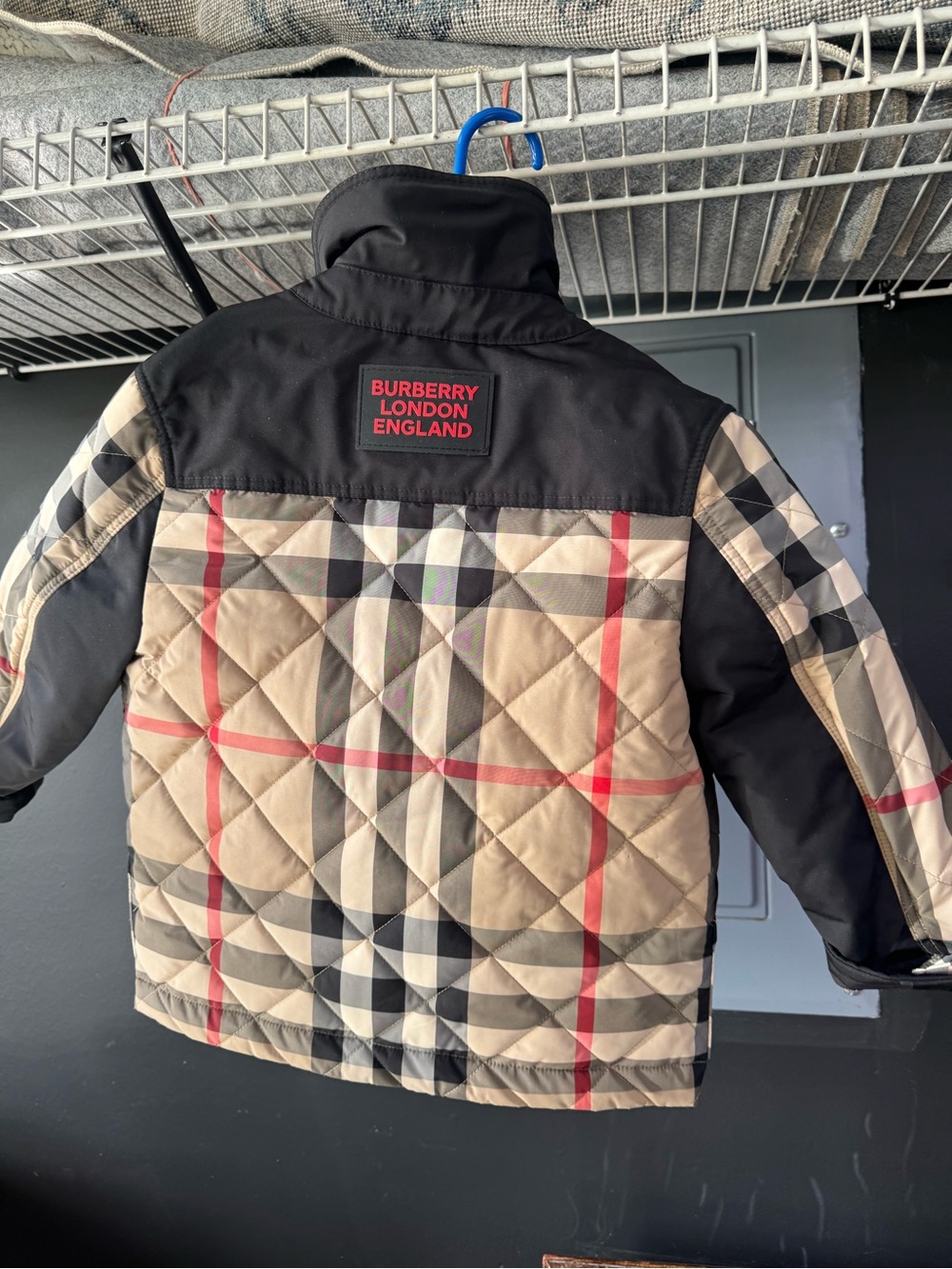 Burberry Kids Beige Check Quilted Jacket - Picture 3 of 5